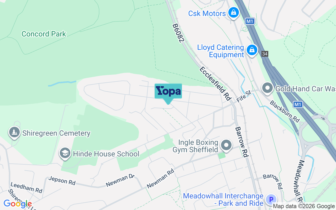 Map showing the location of S9 1NT