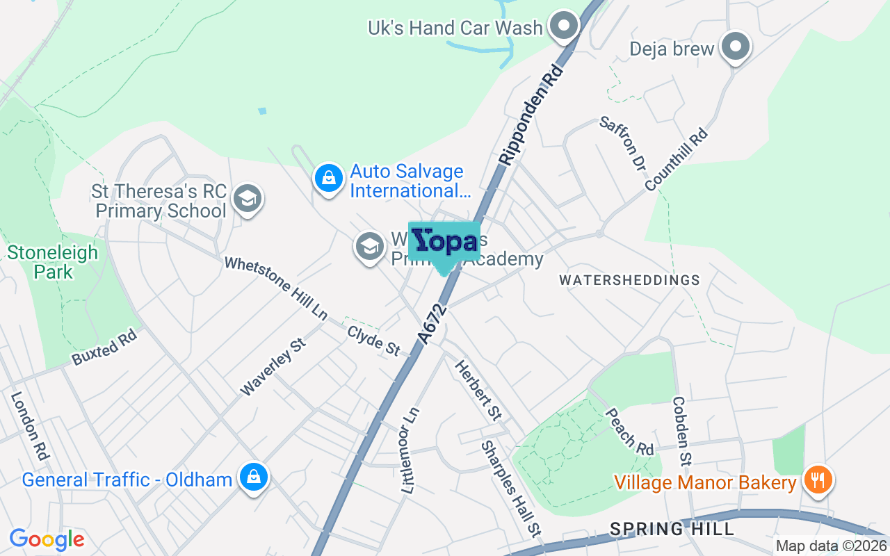 Map showing the location of OL1 4JJ