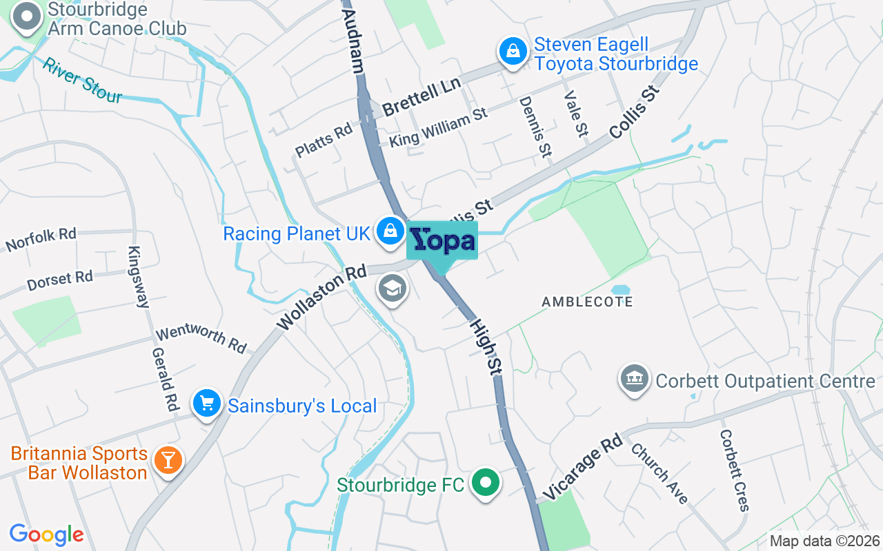 Map showing the location of DY8 4DG