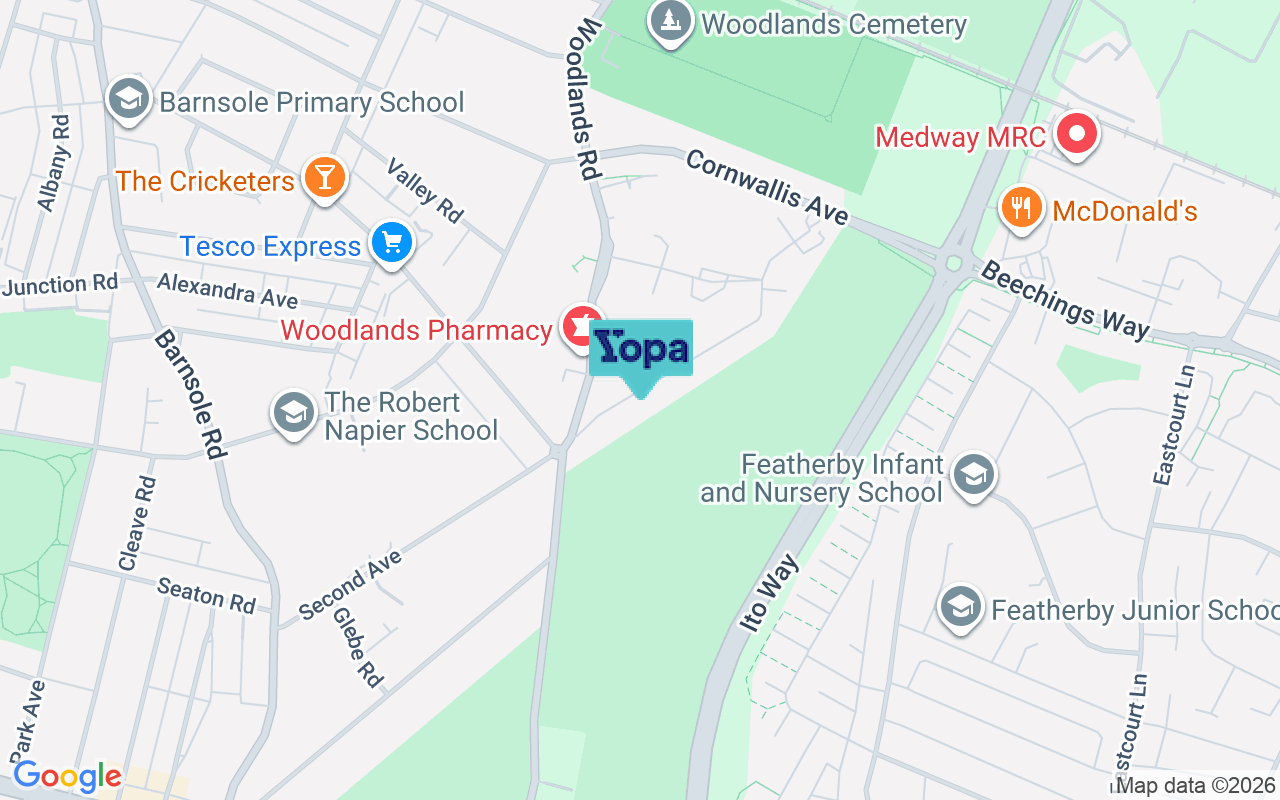 Map showing the location of ME7 2BZ