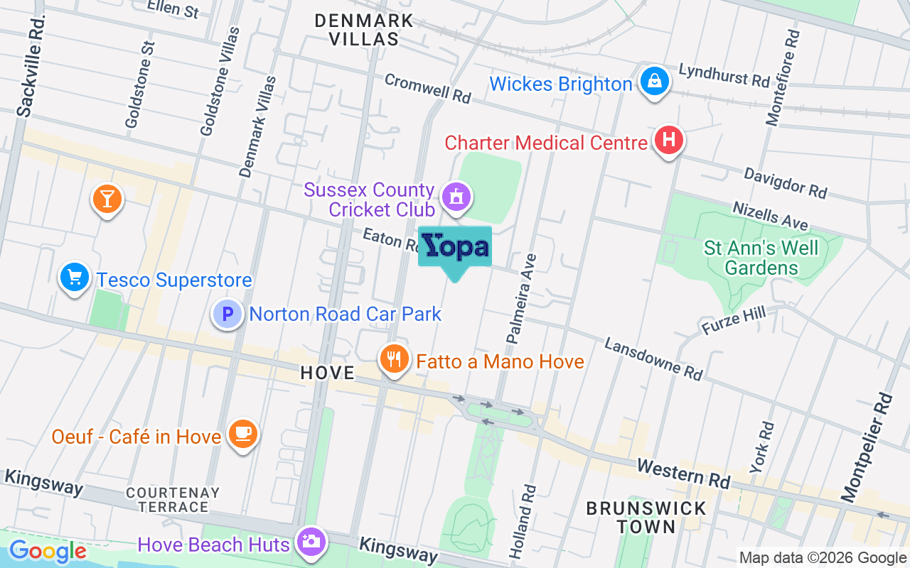 Map showing the location of BN3 3AH