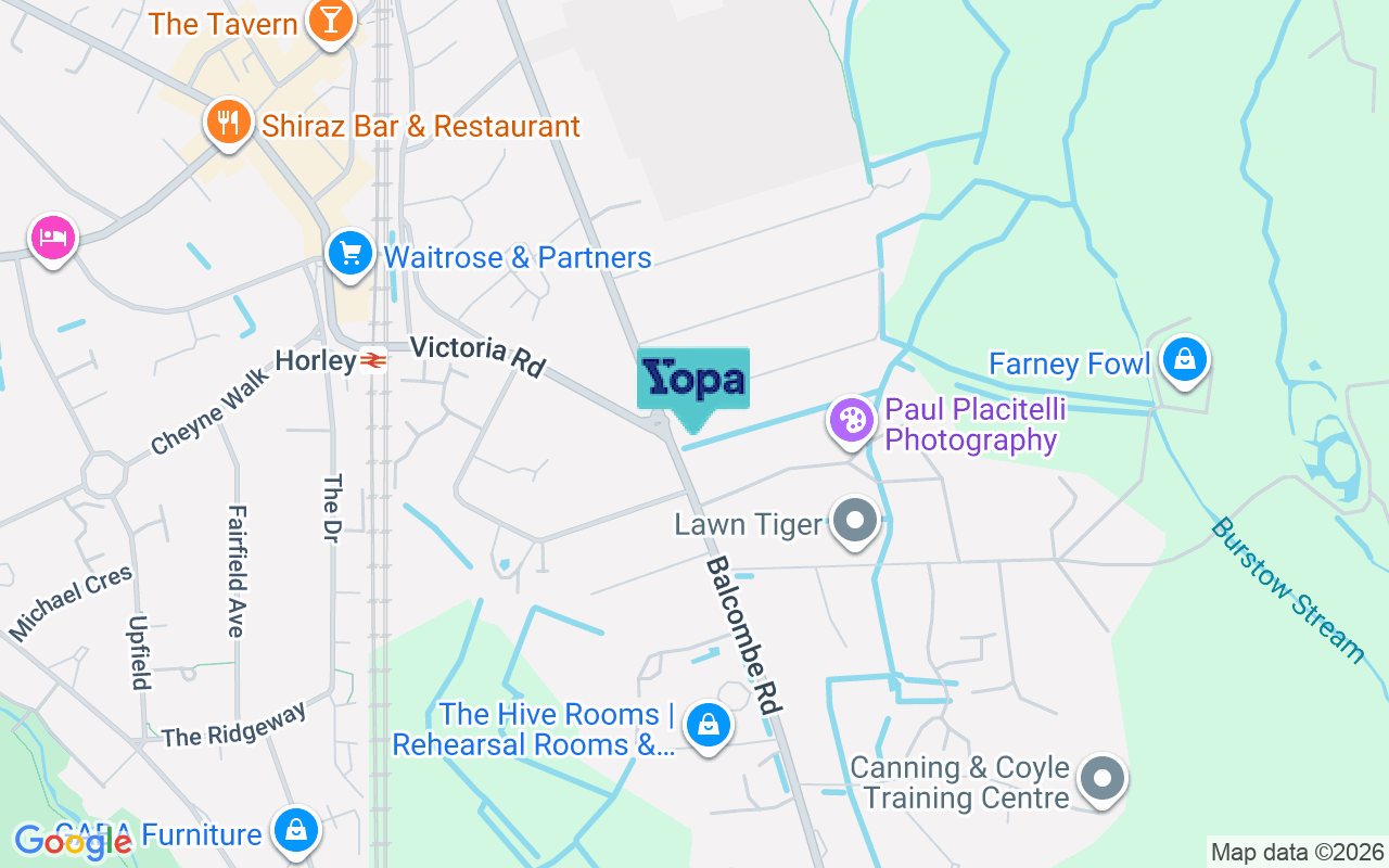 Map showing the location of RH6 9BX