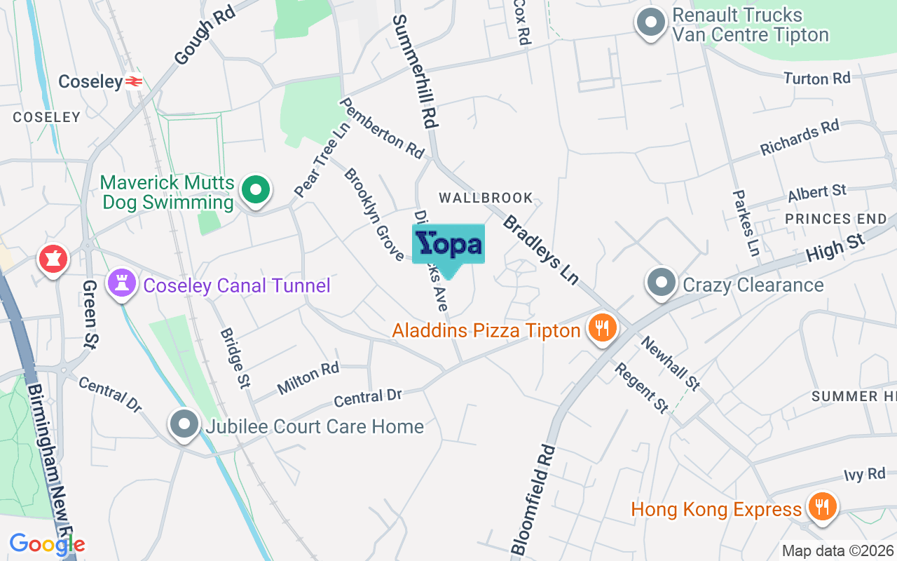 Map showing the location of WV14 8YJ