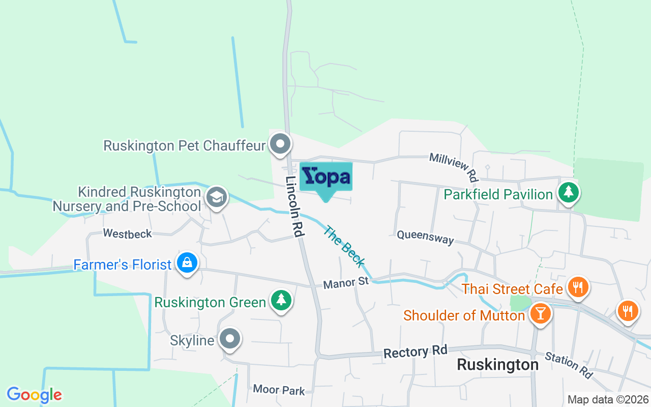 Map showing the location of NG34 9DB