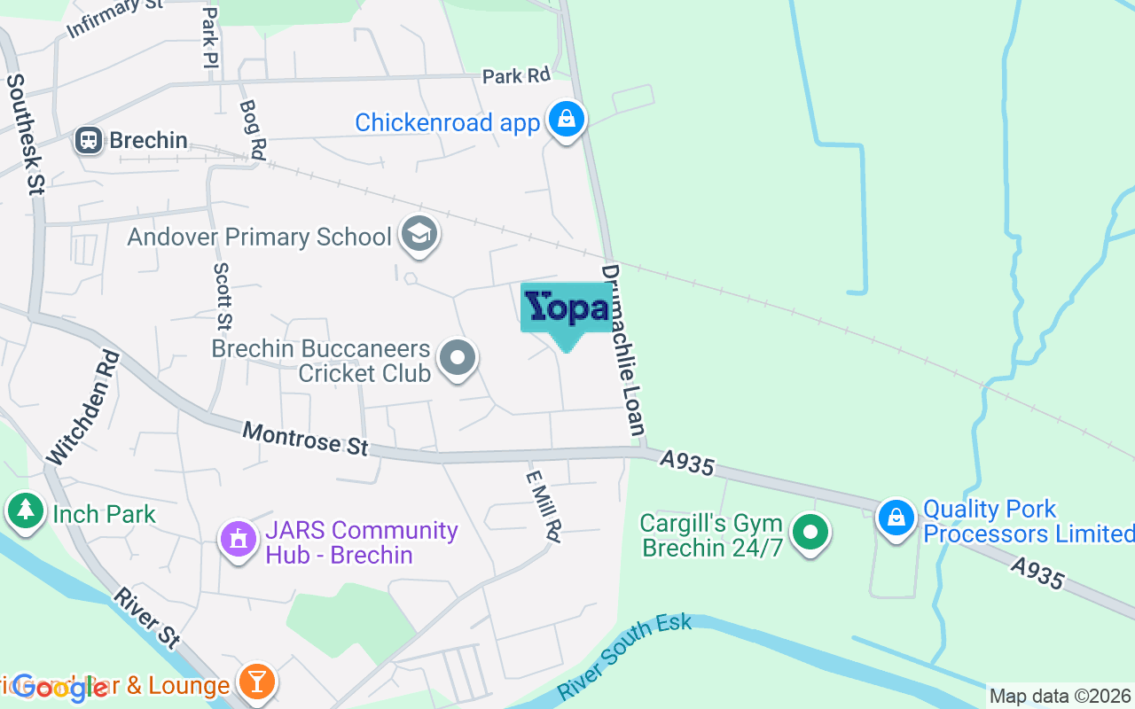 Map showing the location of DD9 7BP