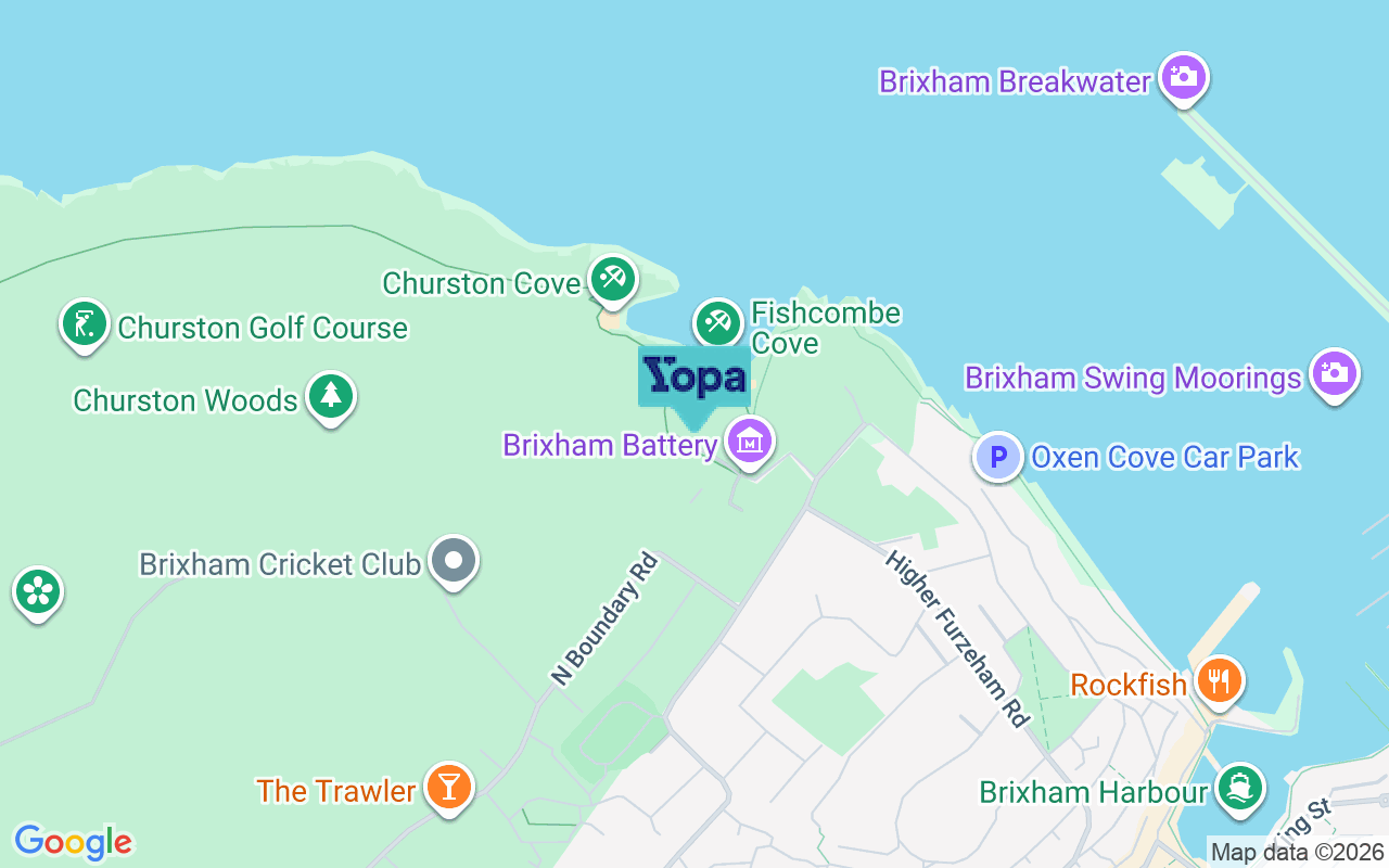 Map showing the location of TQ5 8BX