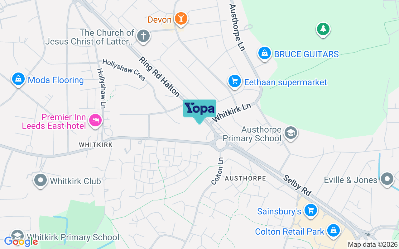 Map showing the location of LS15 7AE