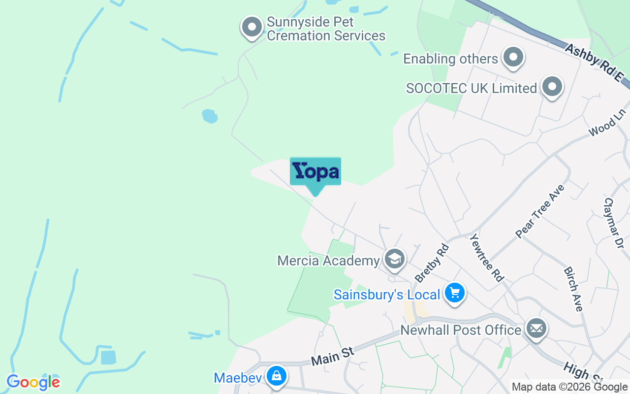 Map showing the location of DE11 0TN