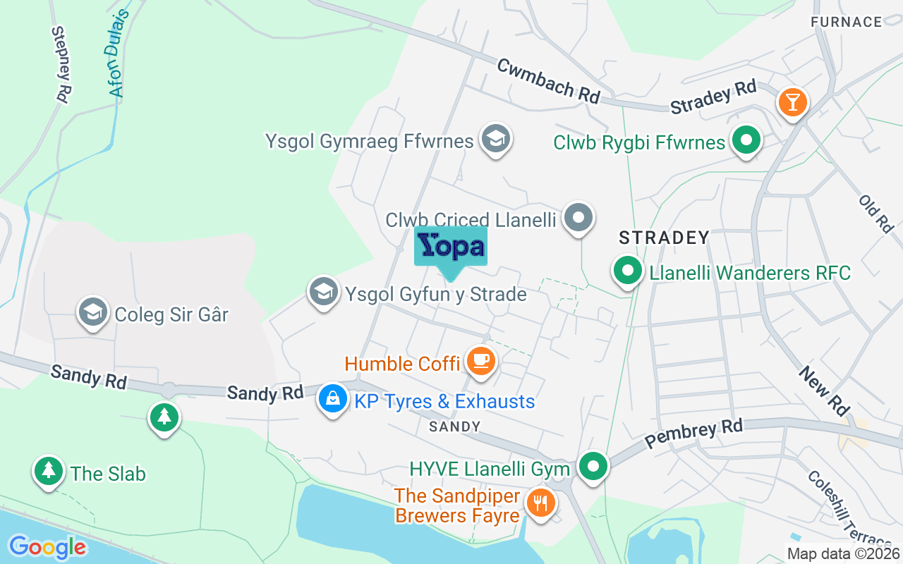 Map showing the location of SA15 4DJ