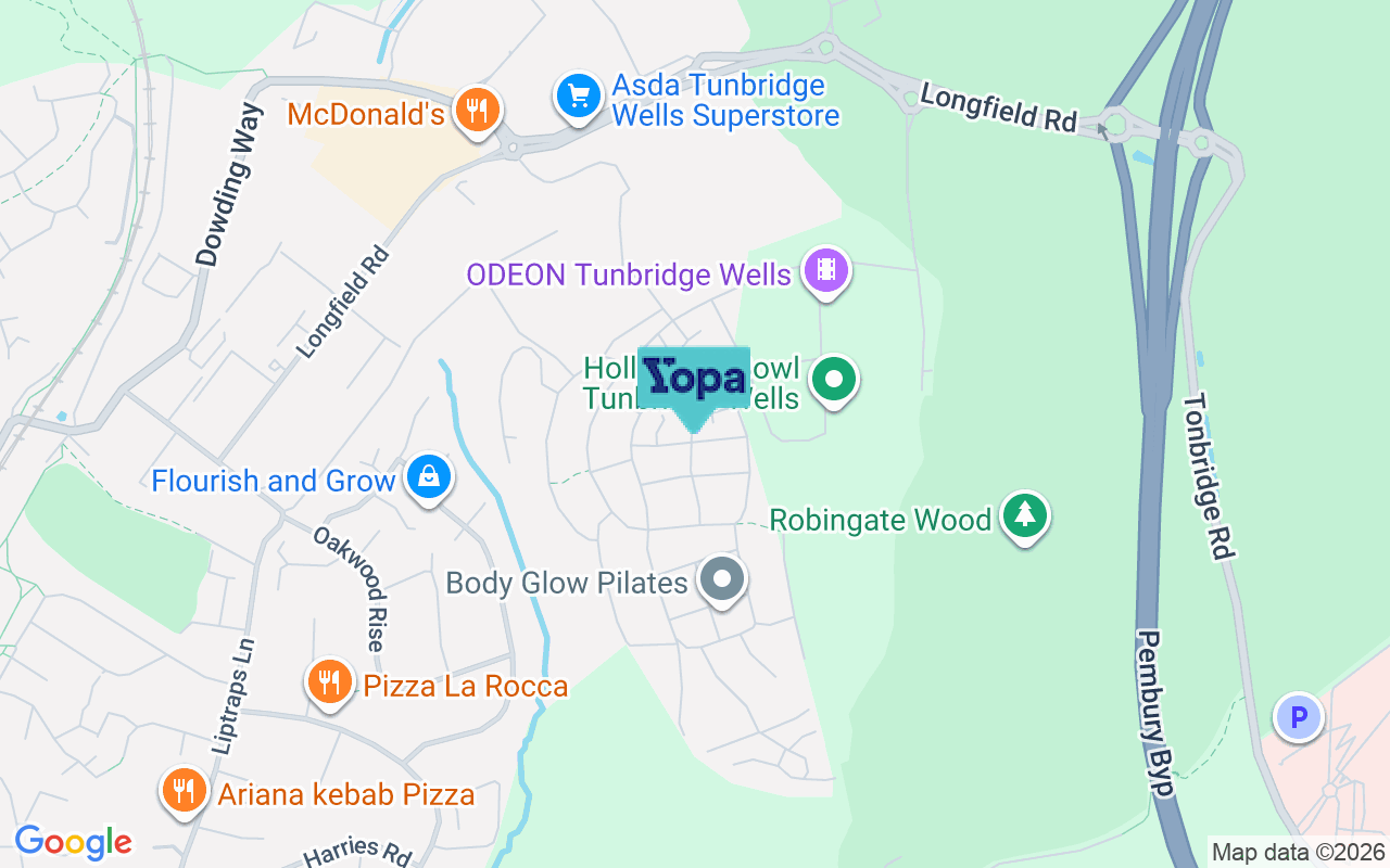 Map showing the location of TN2 3FR