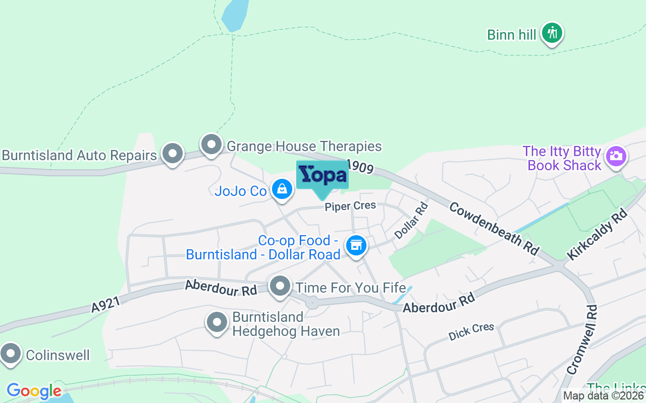 Map showing the location of KY3 0JT