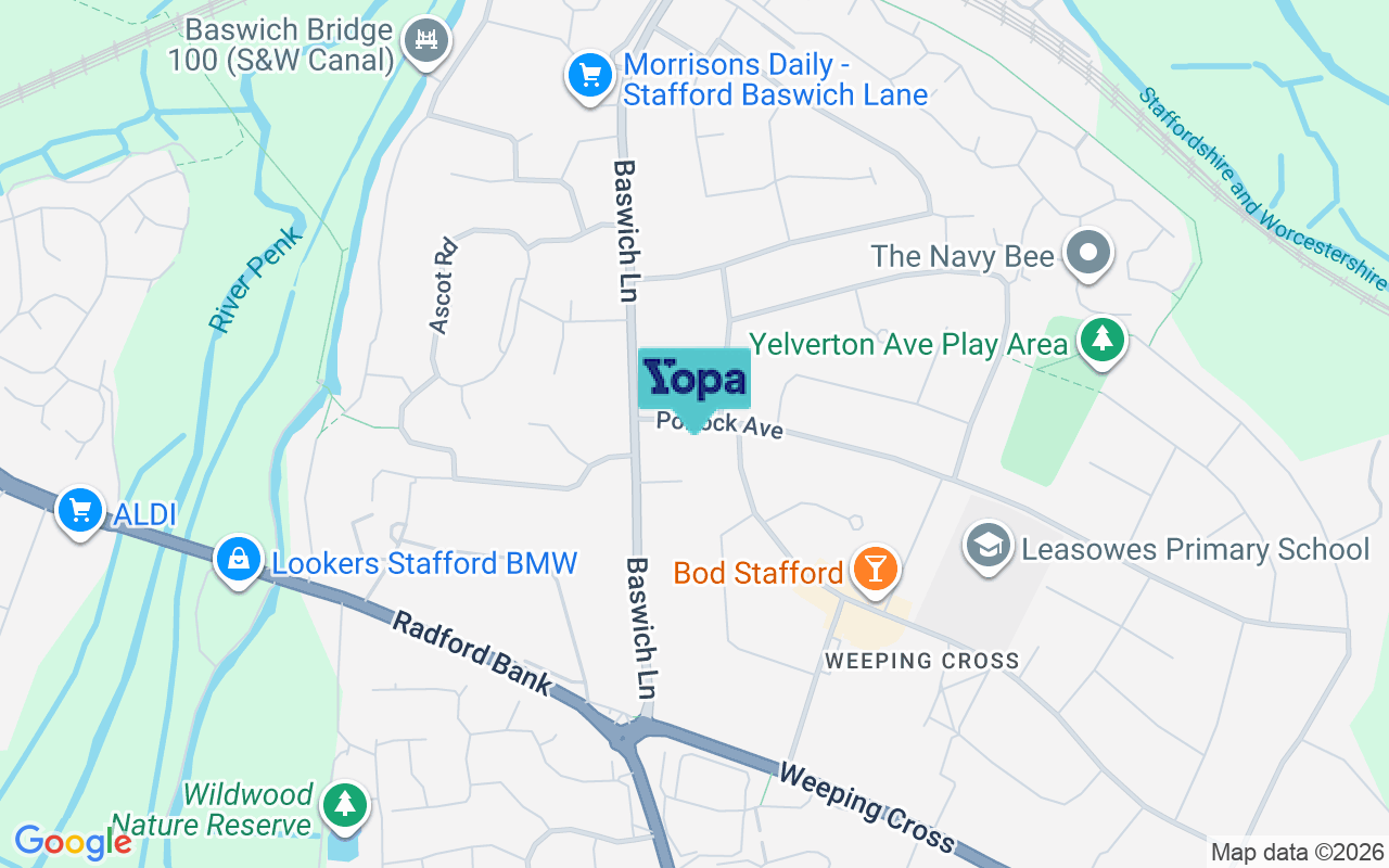 Map showing the location of ST17 0HR