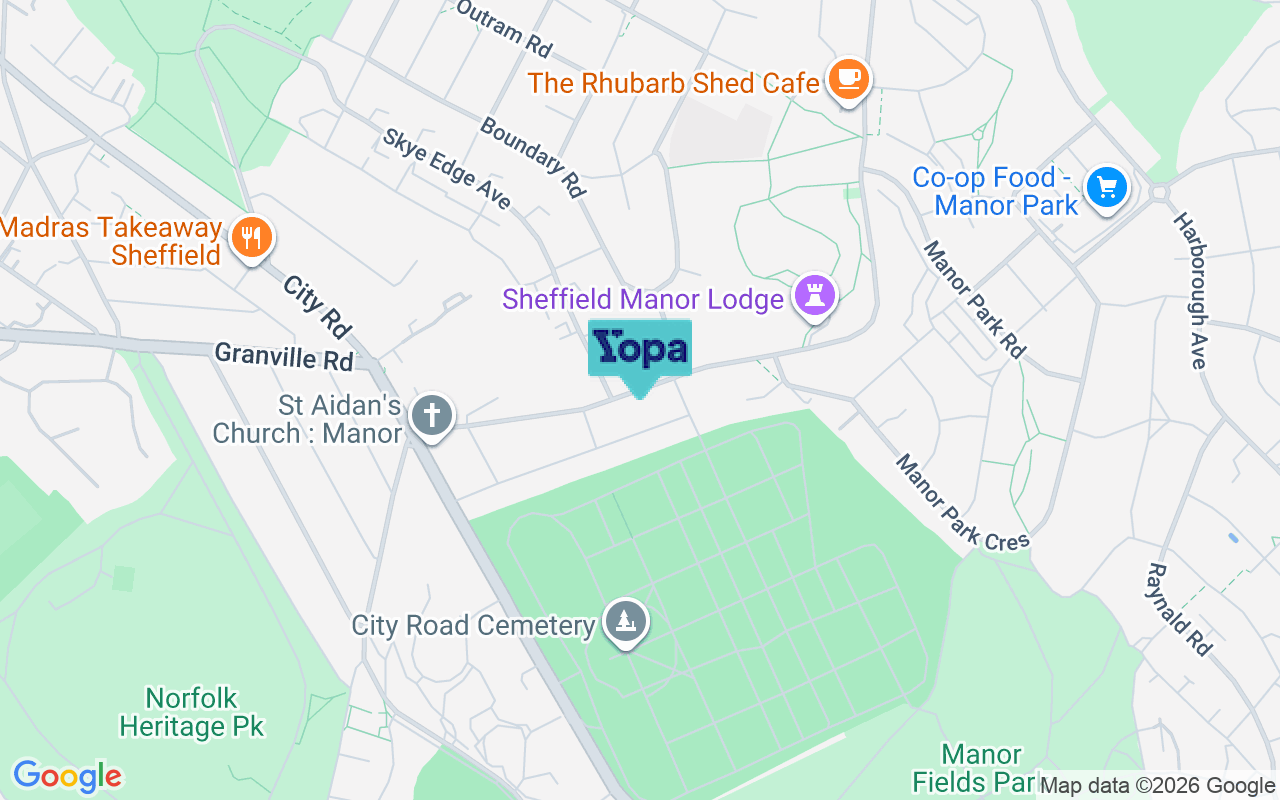 Map showing the location of S2 1UG