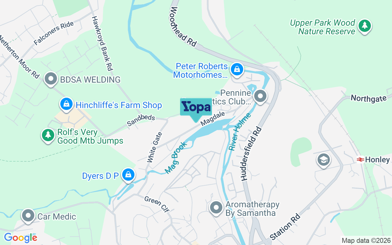 Map showing the location of HD9 6LX