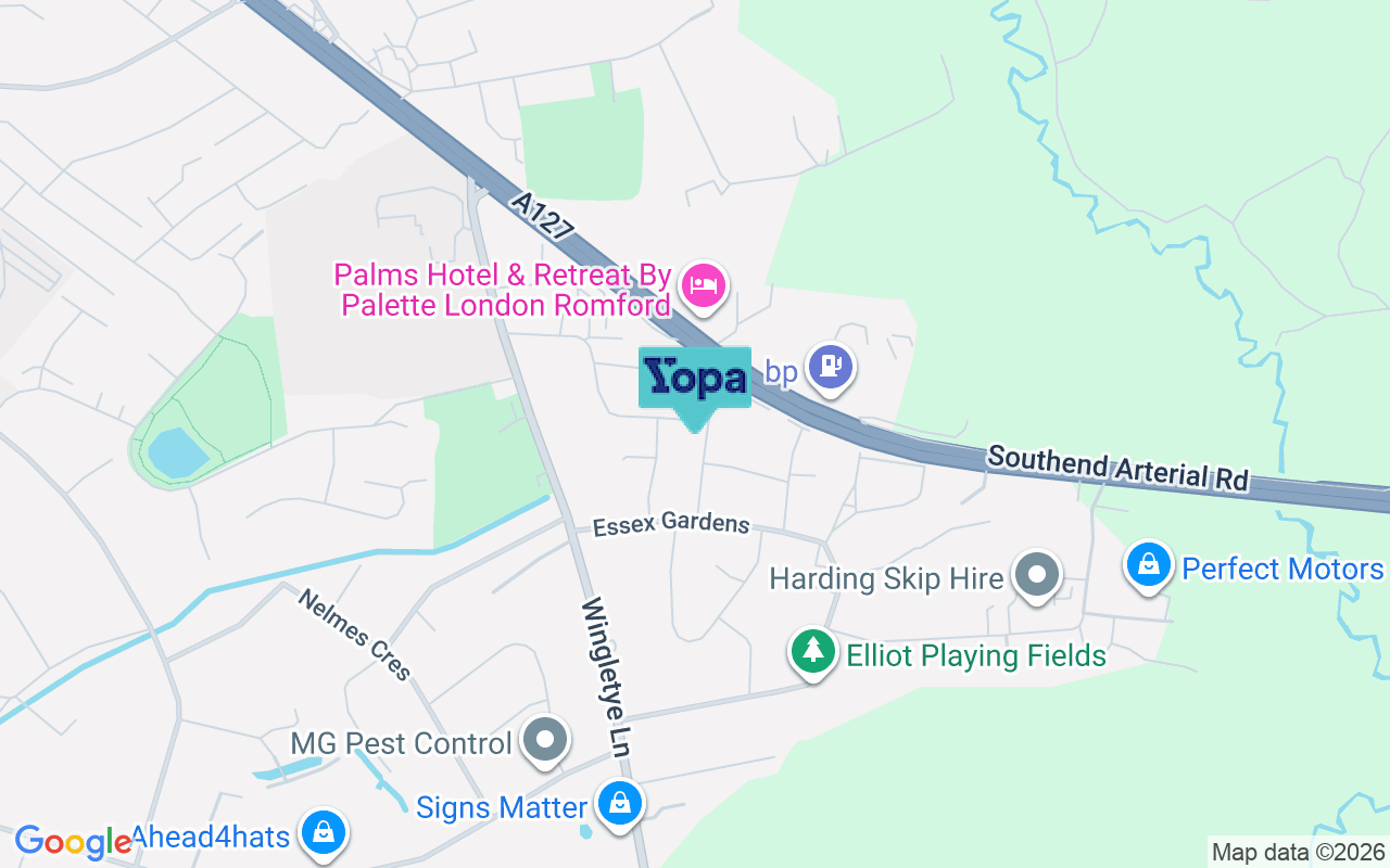 Map showing the location of RM11 3ES
