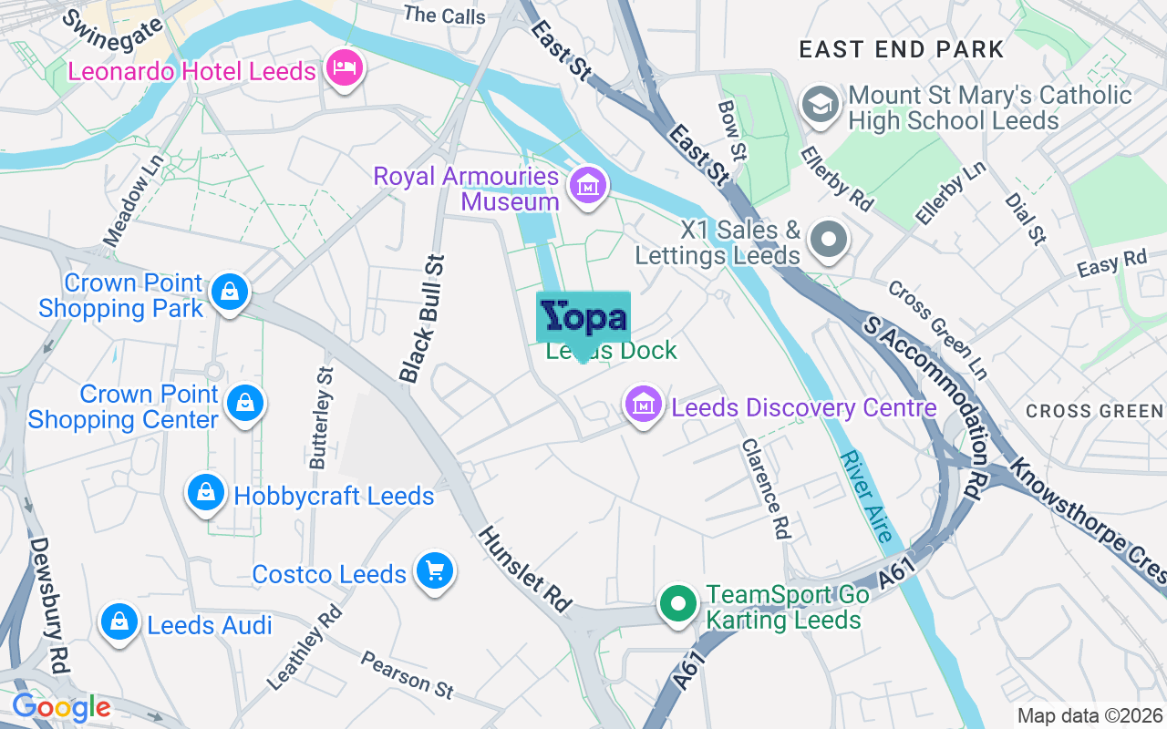 Map showing the location of LS10 1LG
