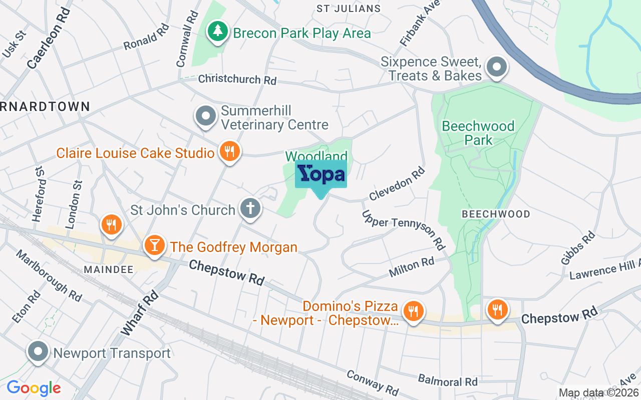 Map showing the location of NP19 8GT
