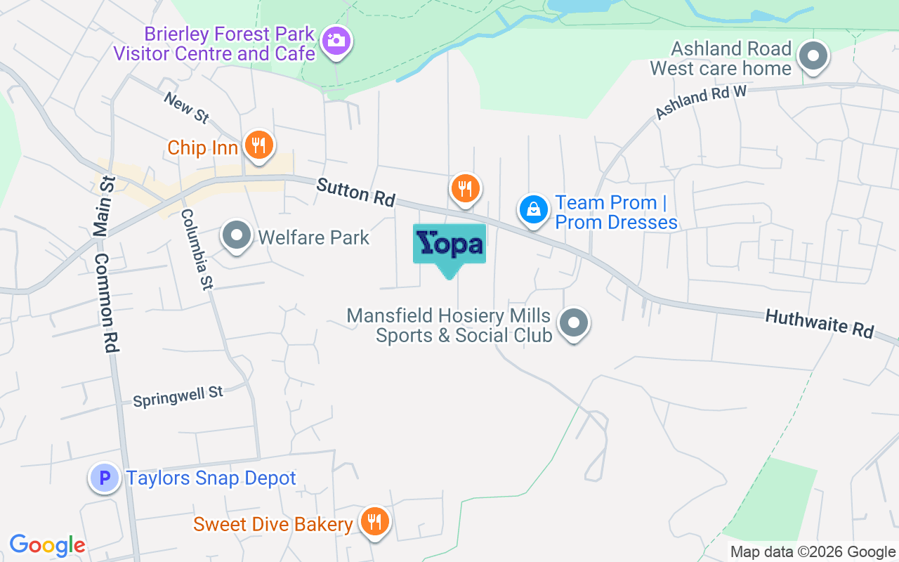 Map showing the location of NG17 2NP