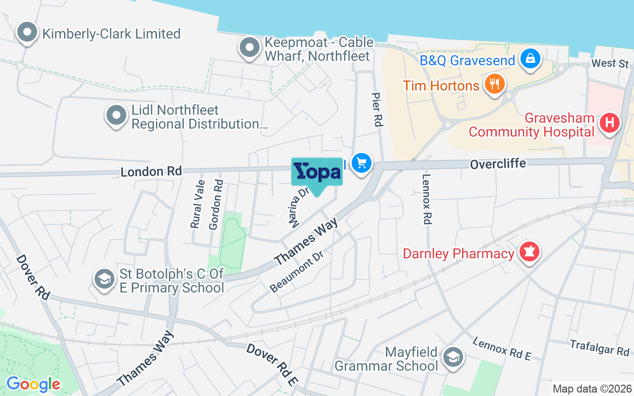 Map showing the location of DA11 9LW