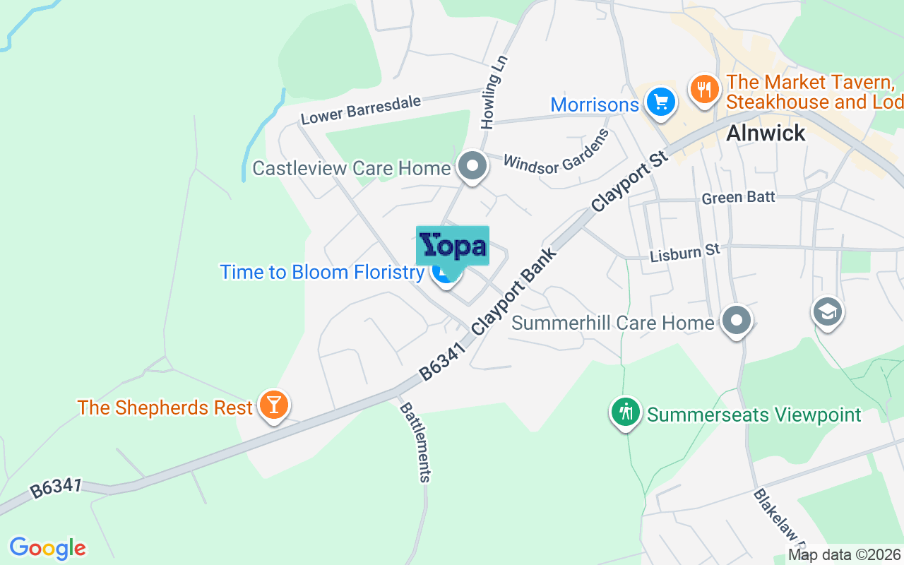 Map showing the location of NE66 1EF