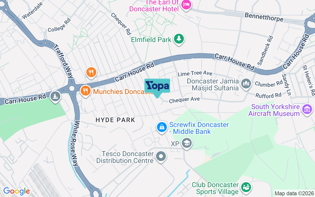 Map showing the location of DN4 5AS