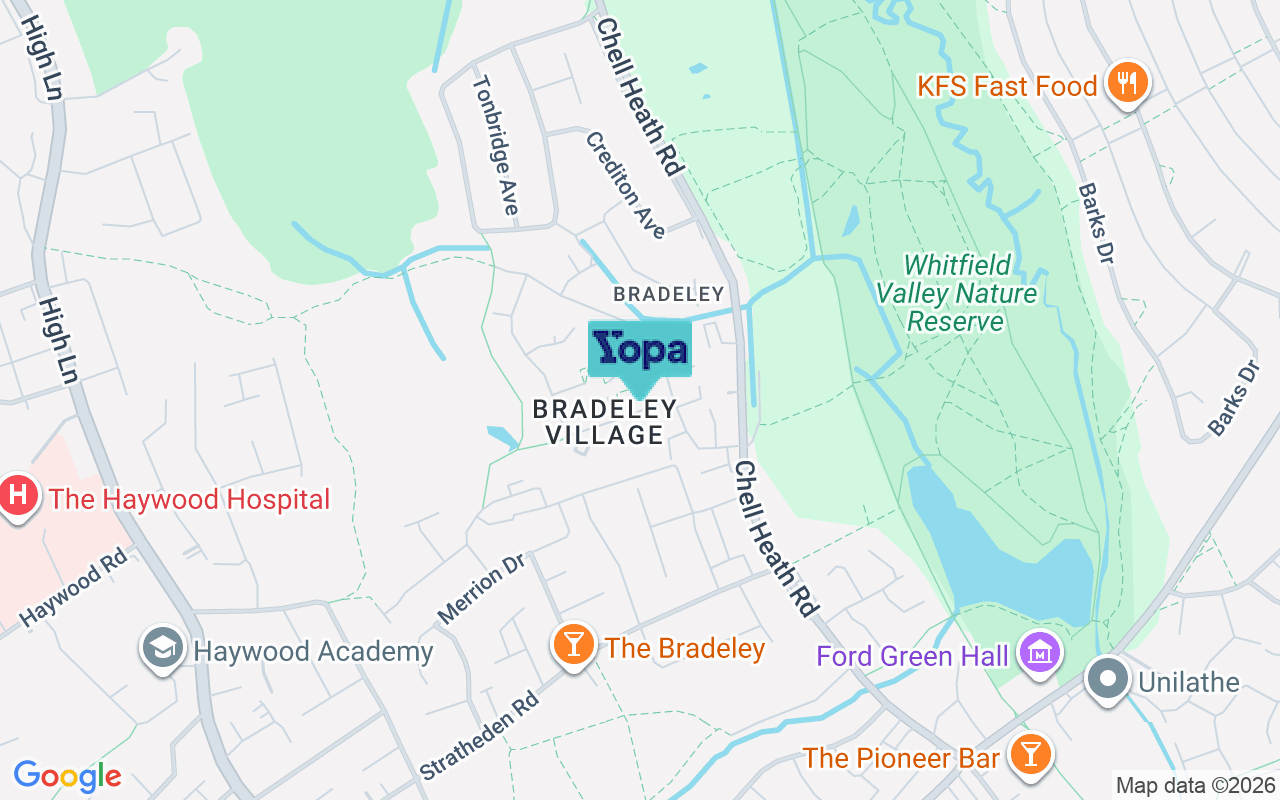 Map showing the location of ST6 7NQ