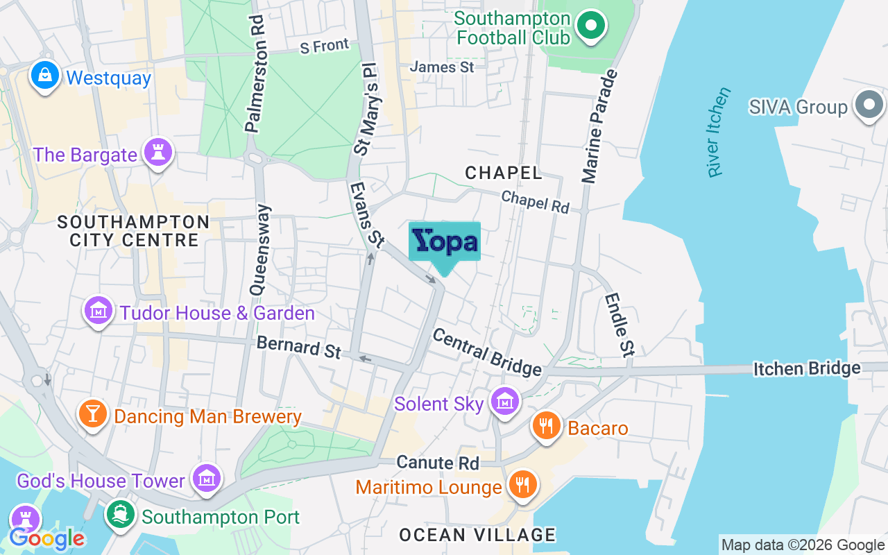 Map showing the location of SO14 3GN