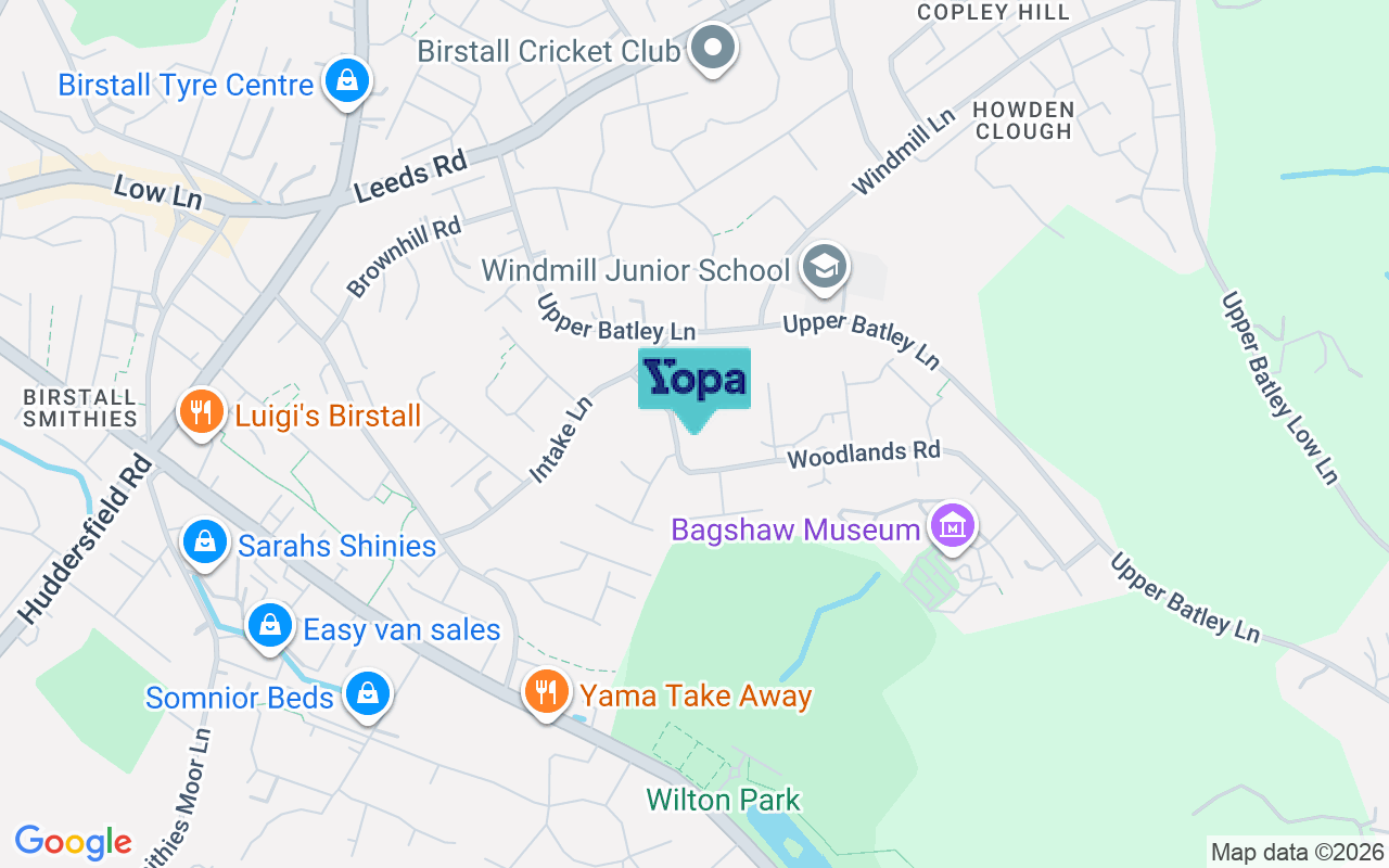 Map showing the location of WF17 0QJ