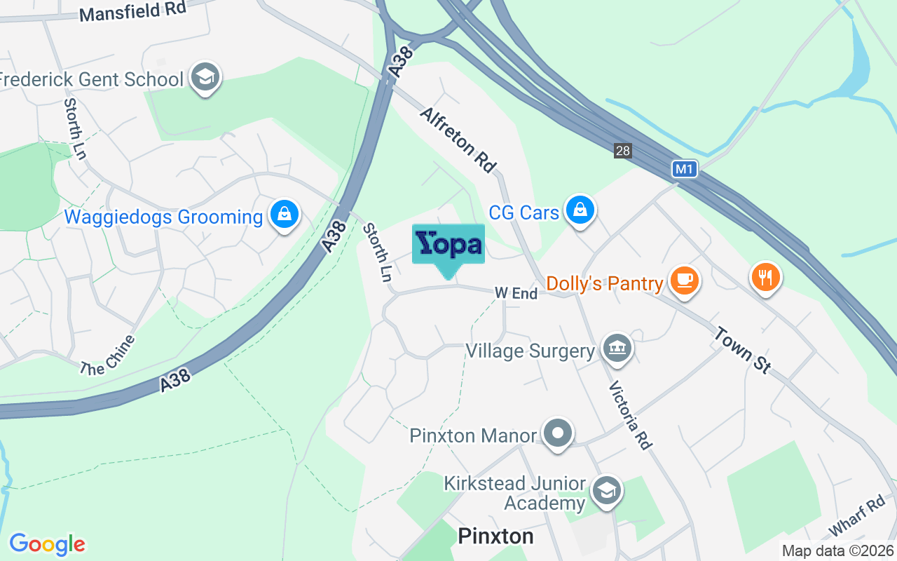 Map showing the location of NG16 6NN