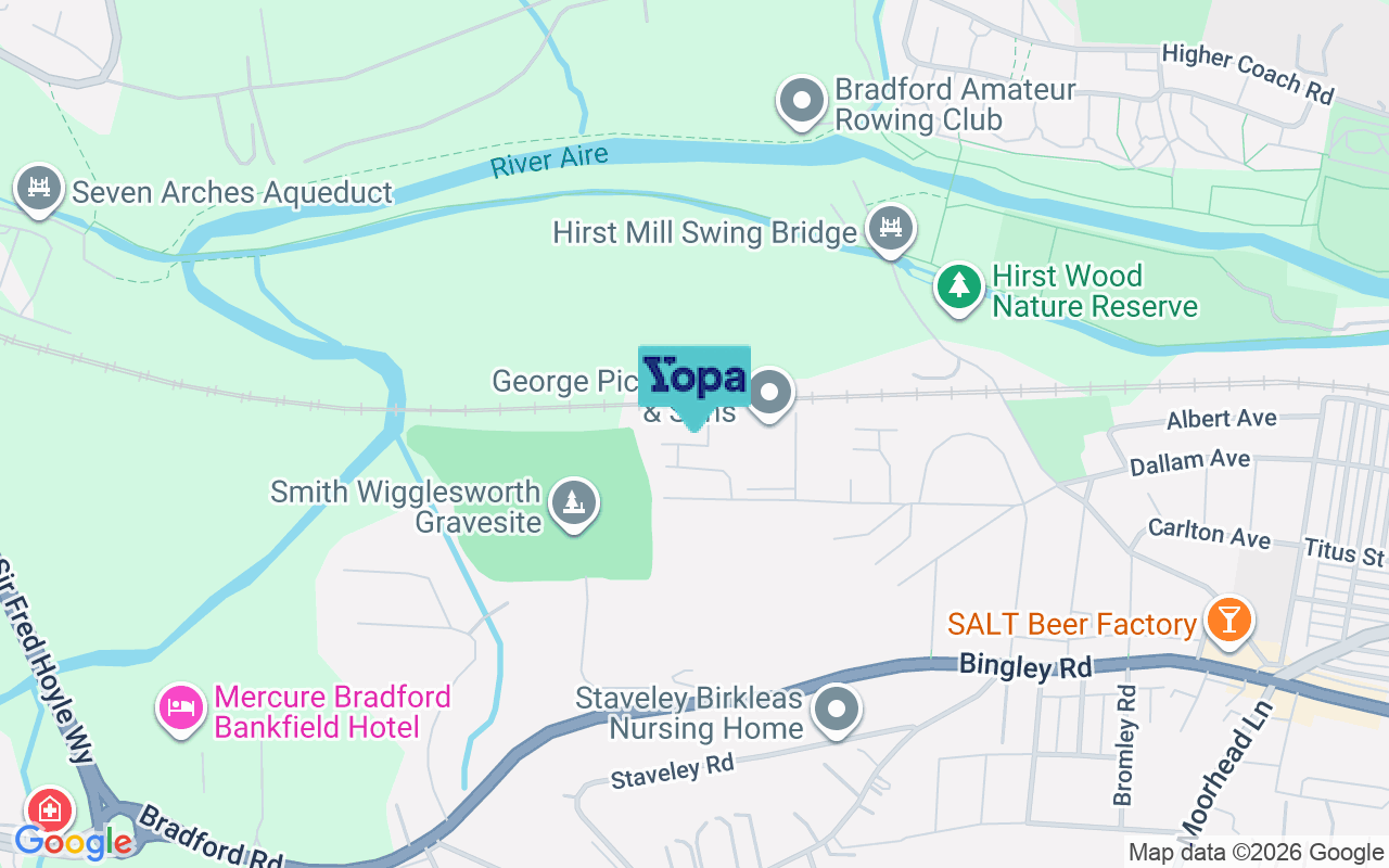 Map showing the location of BD18 4BR