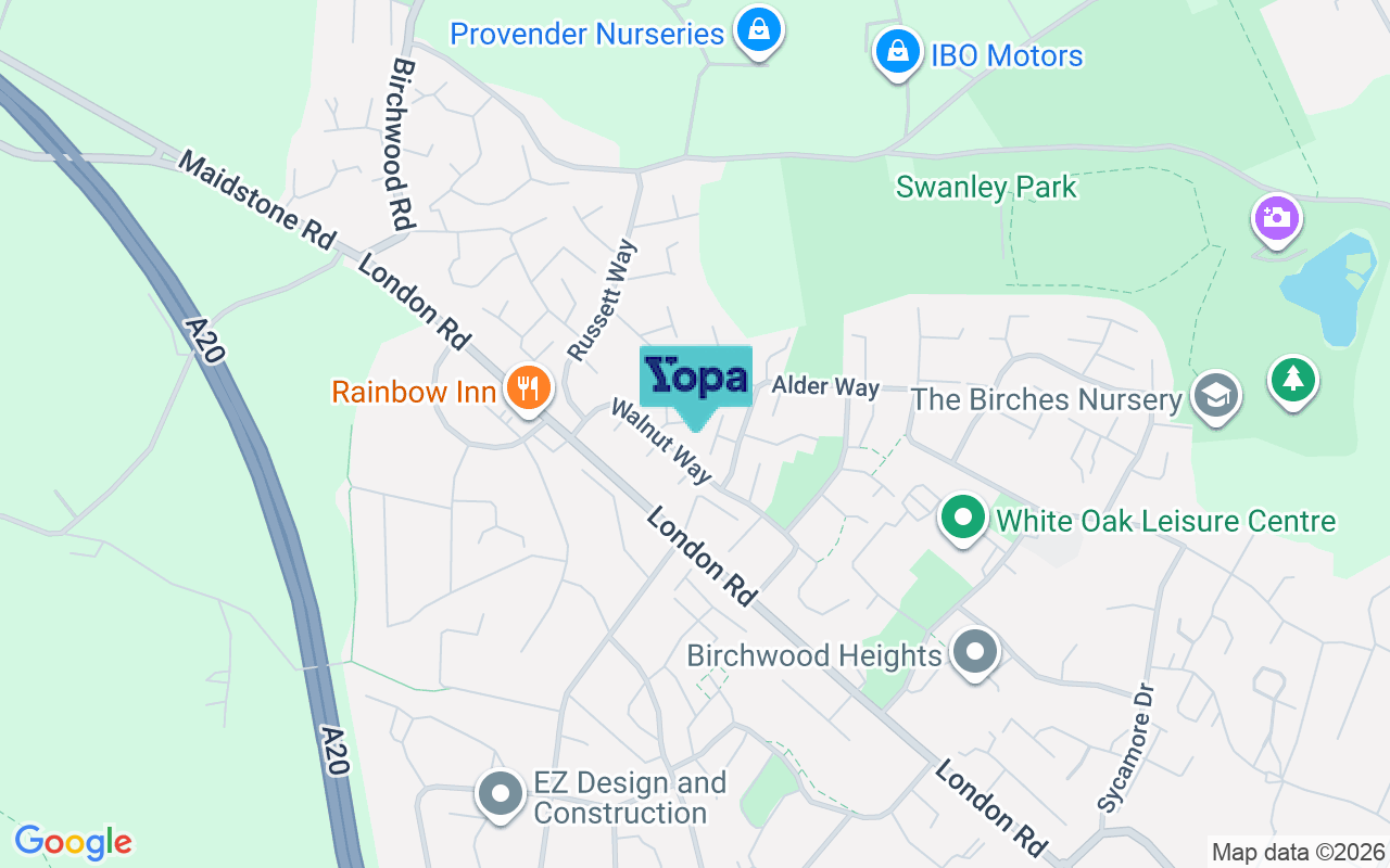 Map showing the location of BR8 7TS