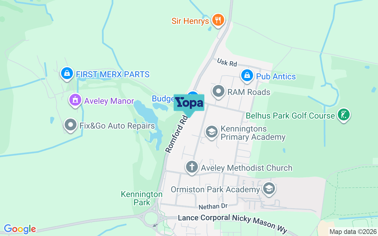 Map showing the location of RM15 4PJ