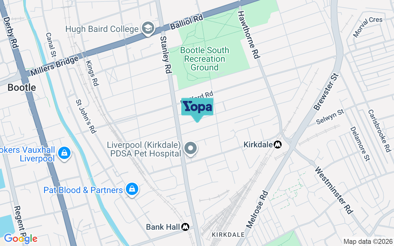 Map showing the location of L20 2EN