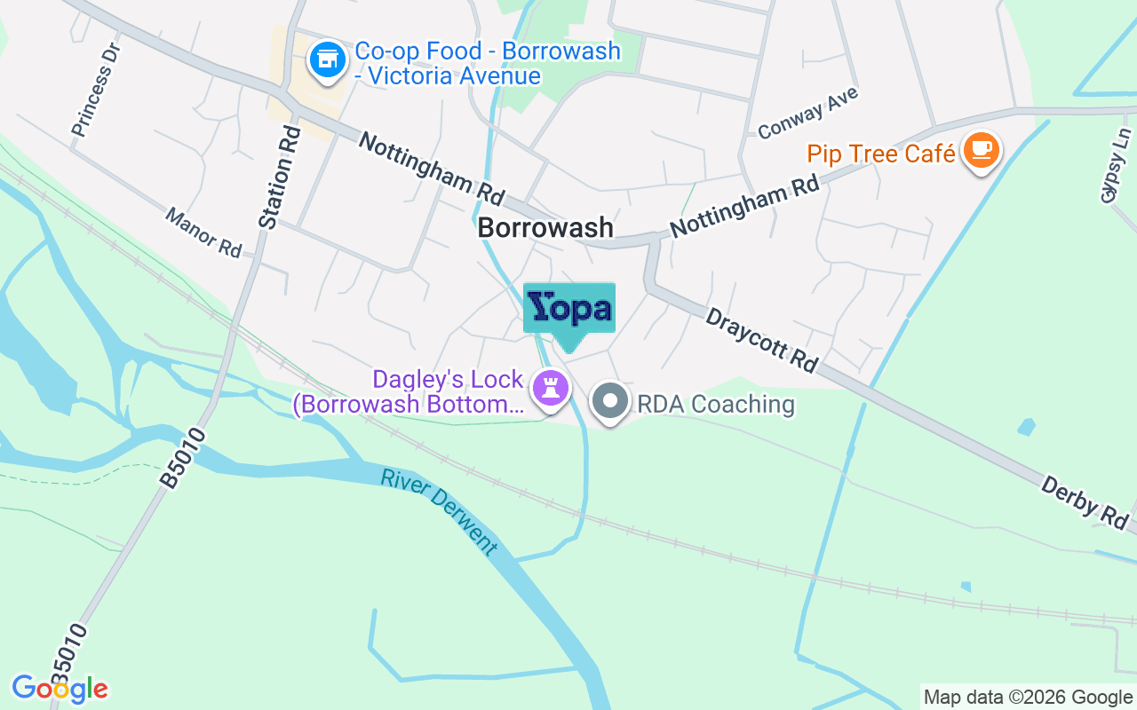 Map showing the location of DE72 3NN