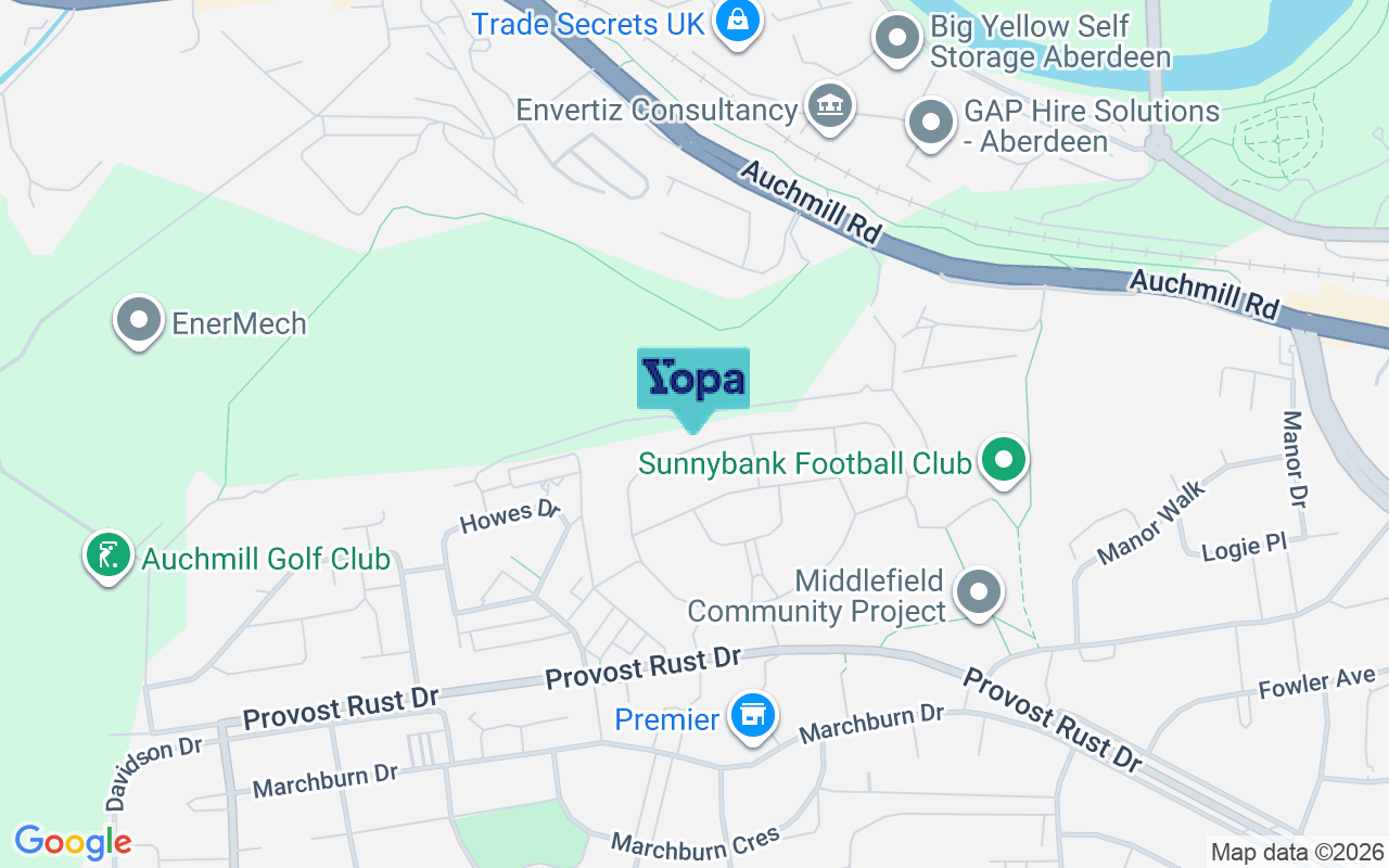 Map showing the location of AB16 7DR