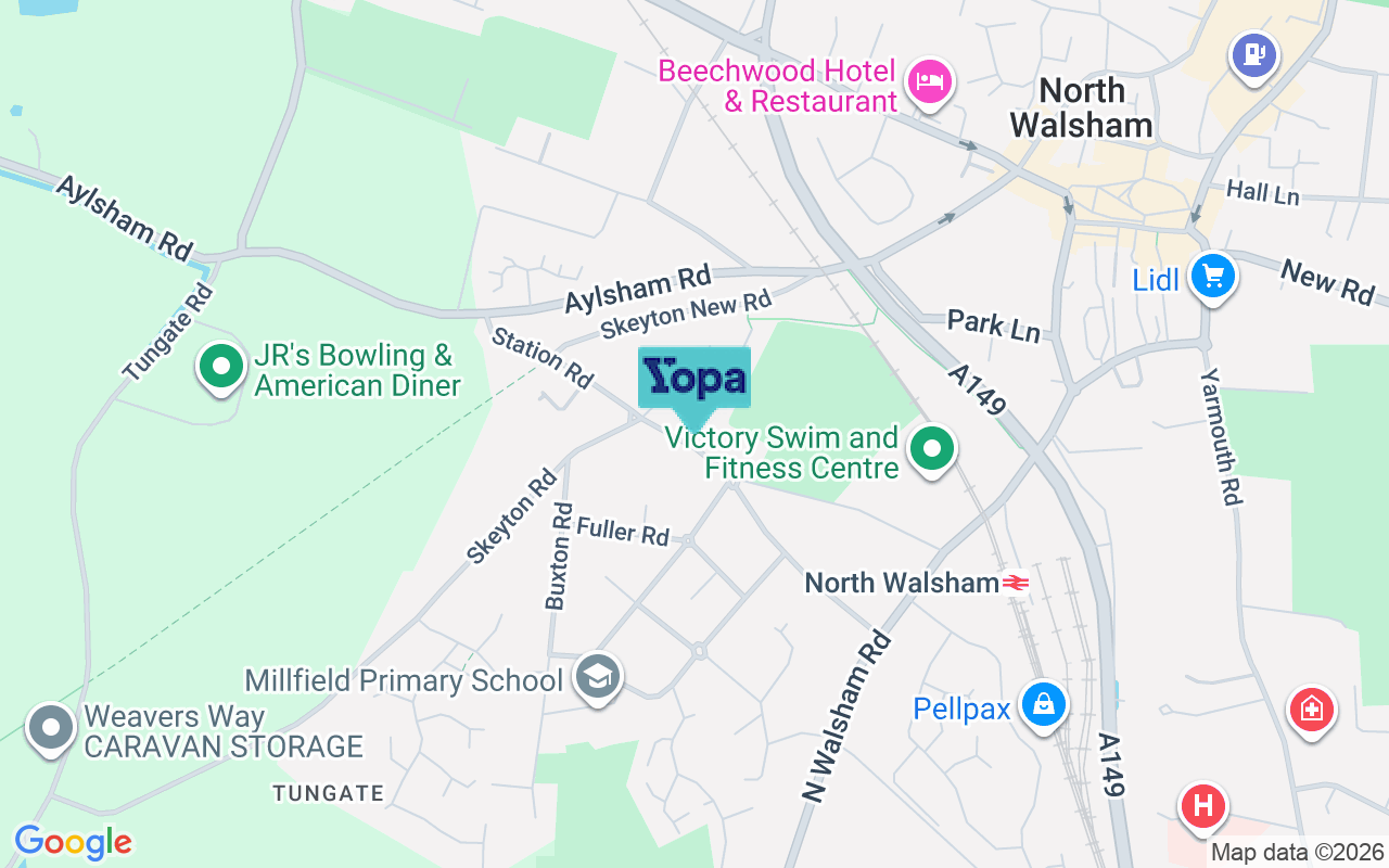 Map showing the location of NR28 0EA