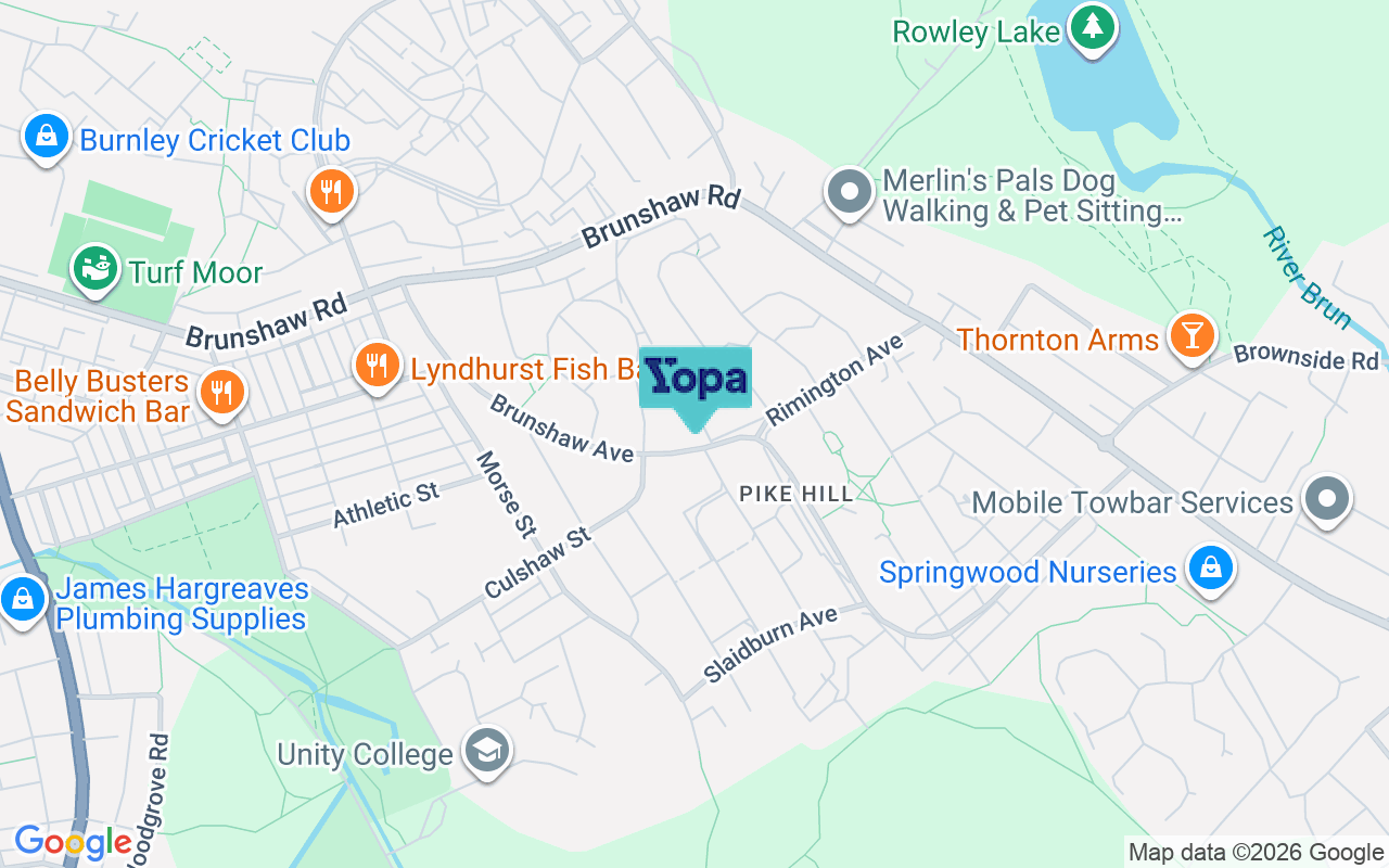 Map showing the location of BB10 4LD
