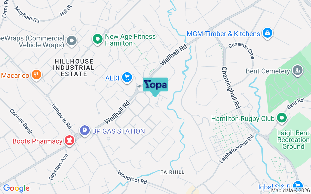 Map showing the location of ML3 8PA