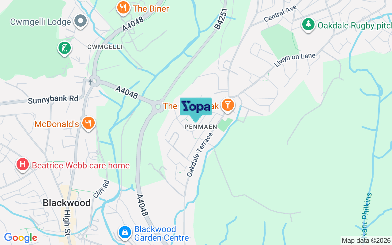 Map showing the location of NP12 0UQ