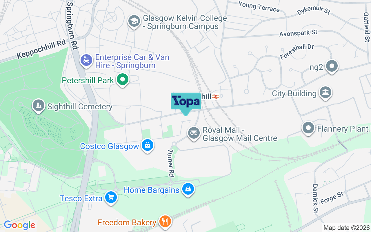 Map showing the location of G21 4UA