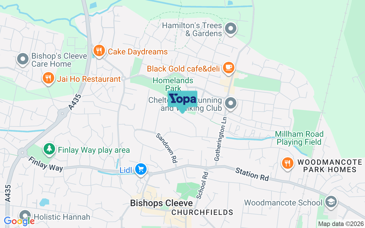 Map showing the location of GL52 8BW