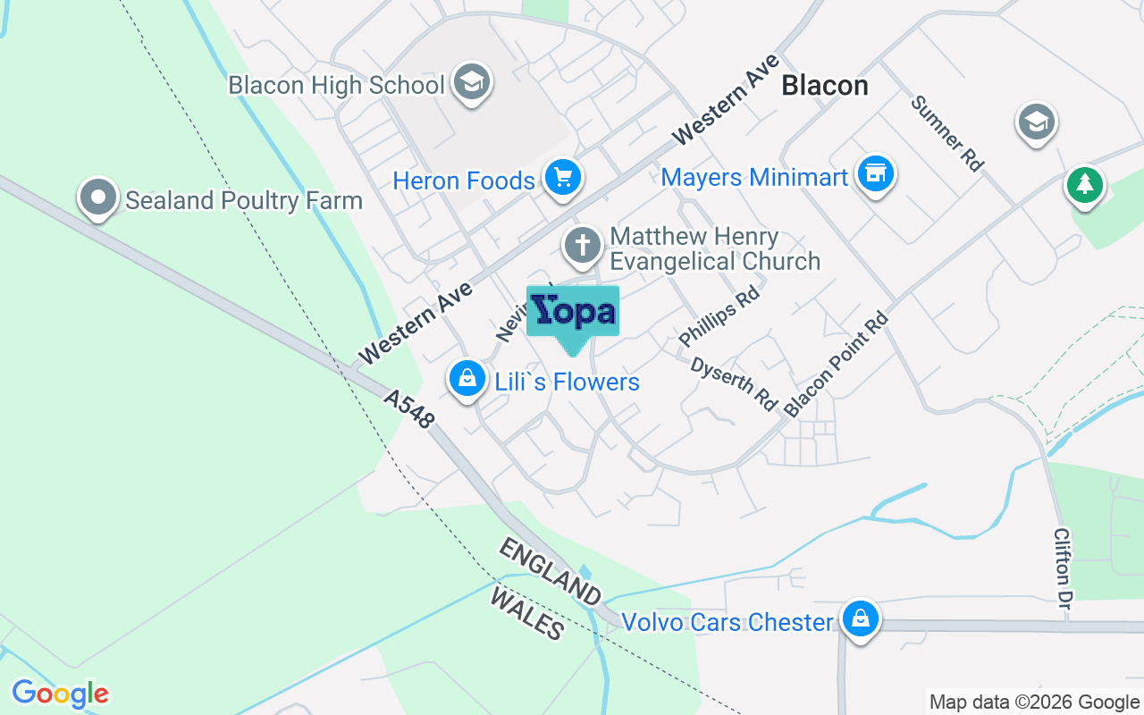 Map showing the location of CH1 5NQ