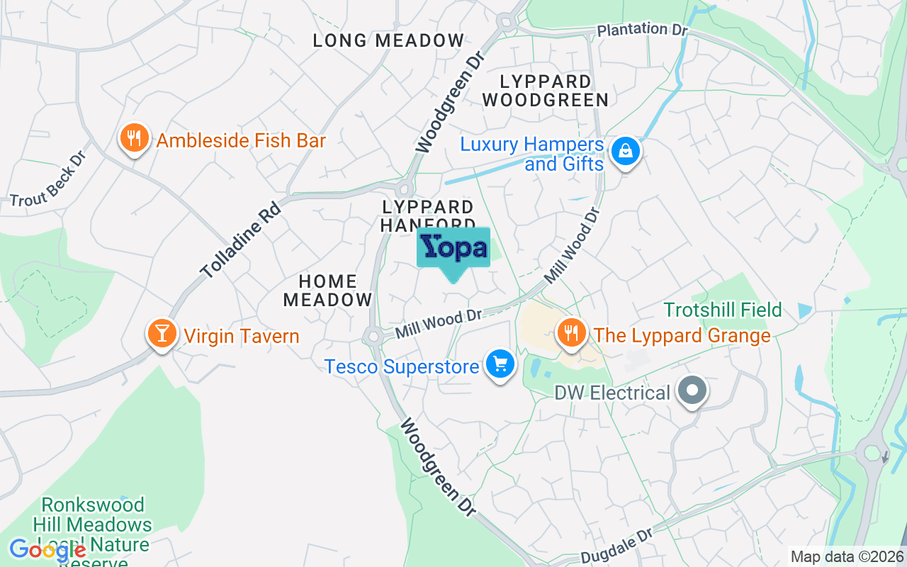 Map showing the location of WR4 0HB