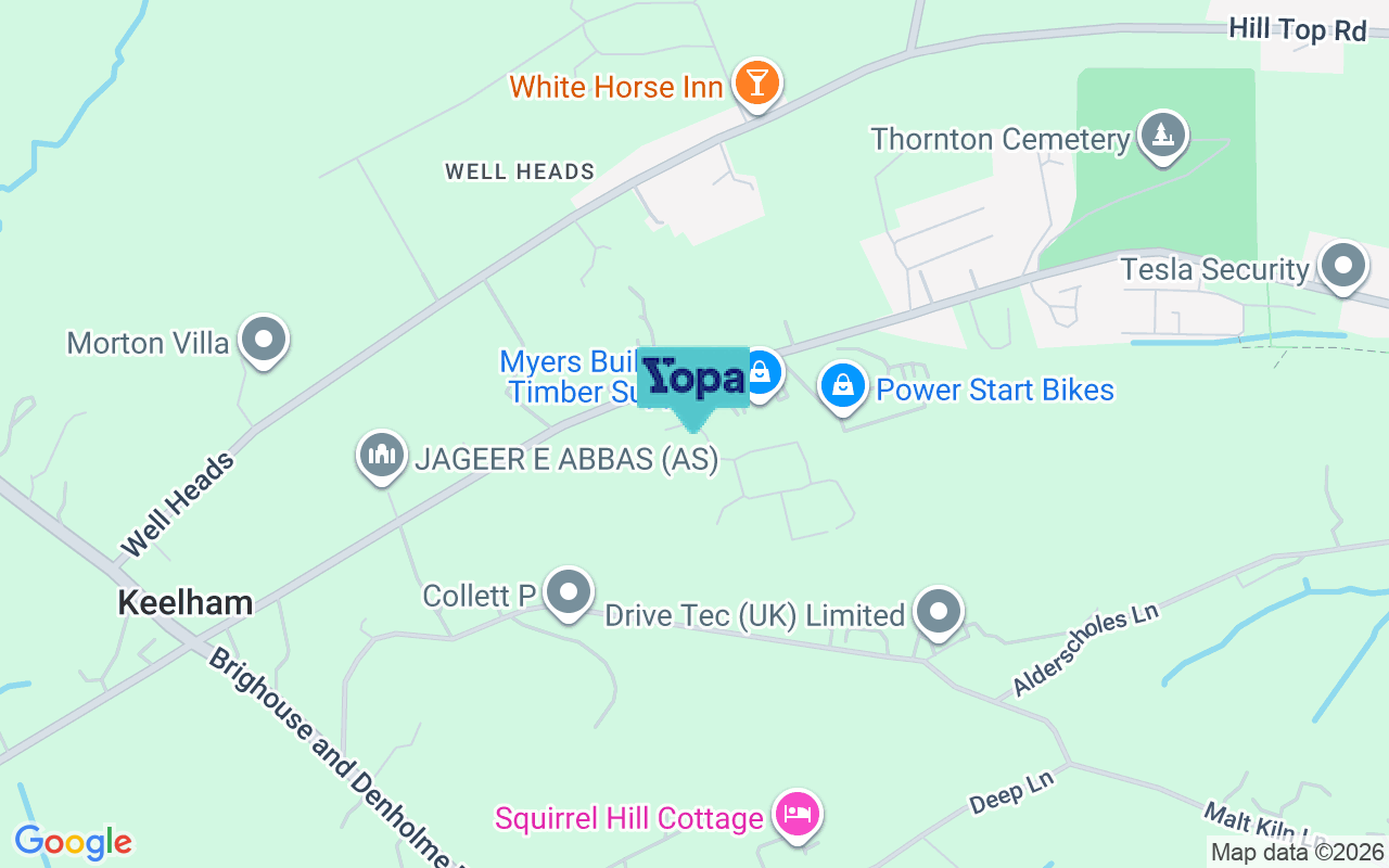 Map showing the location of BD13 3FF