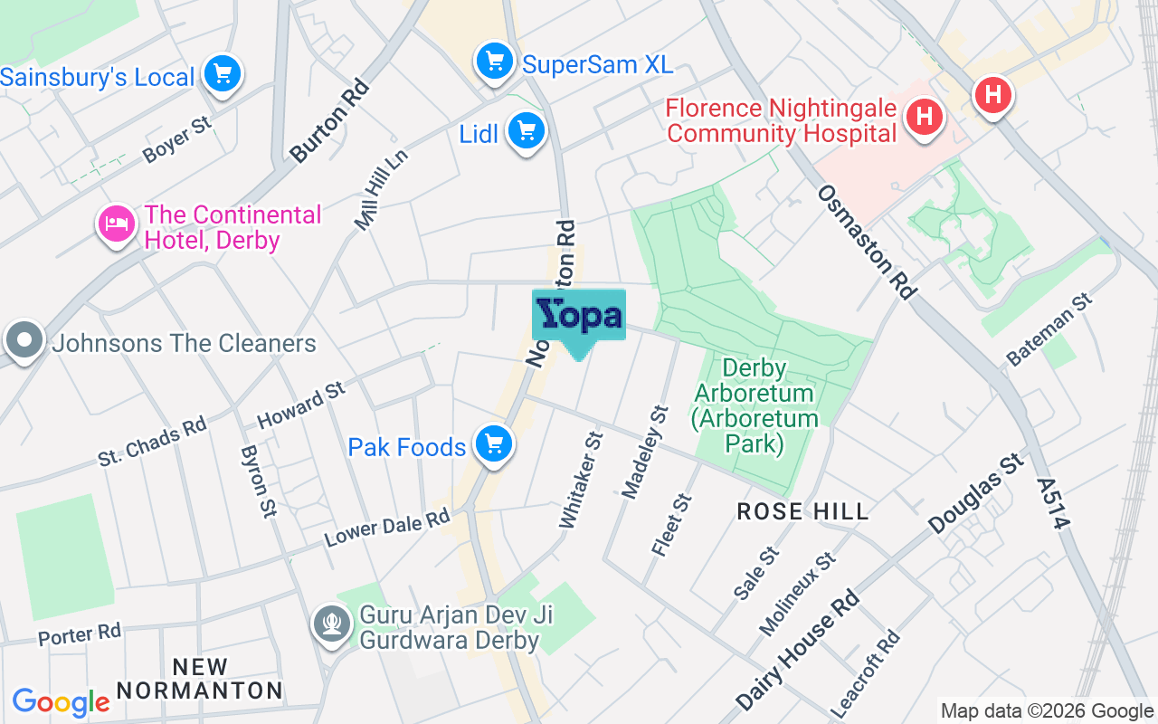 Map showing the location of DE23 8ET