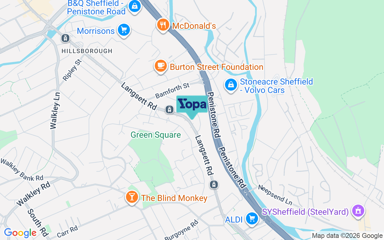 Map showing the location of S6 2UE