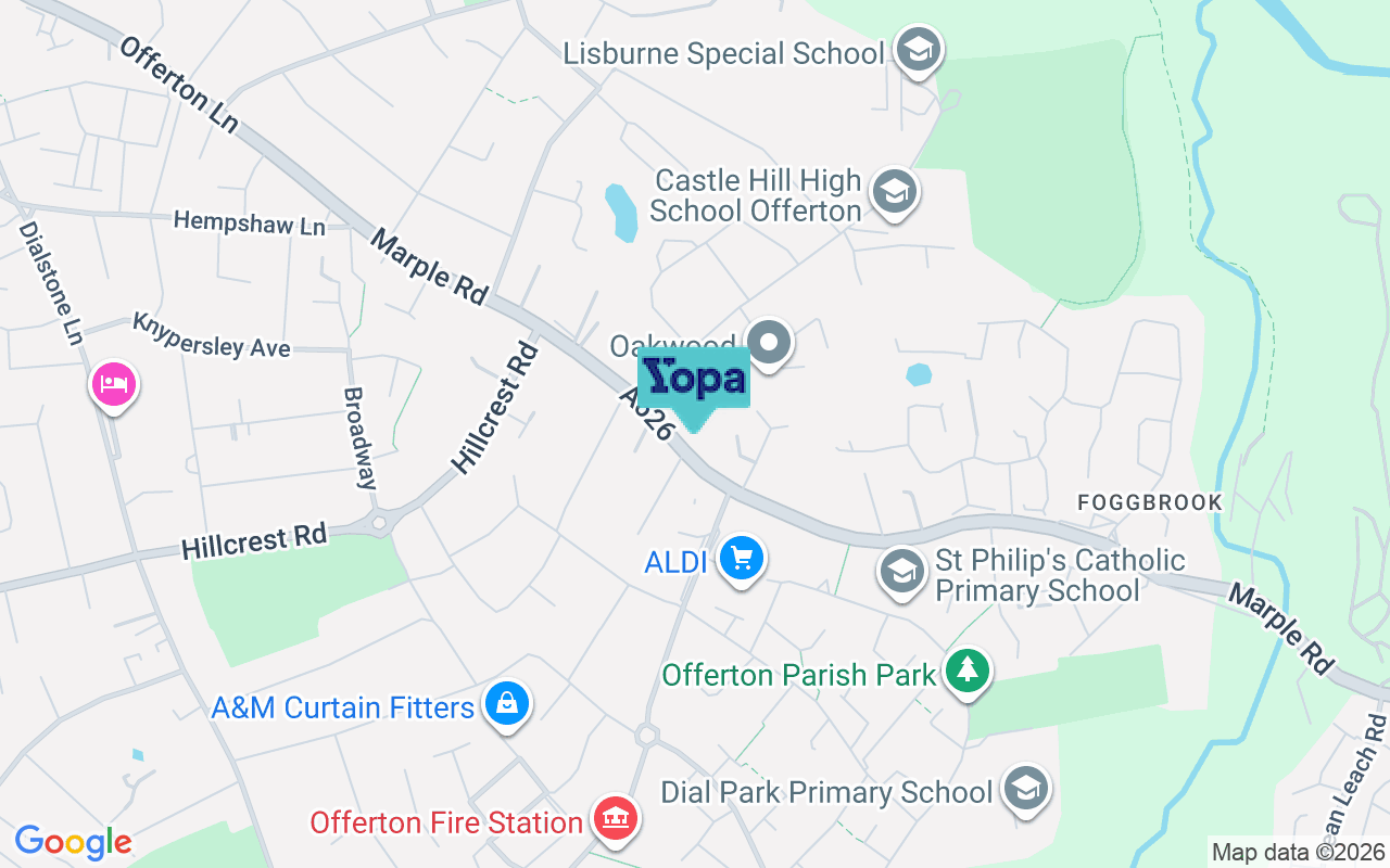 Map showing the location of SK2 5EN