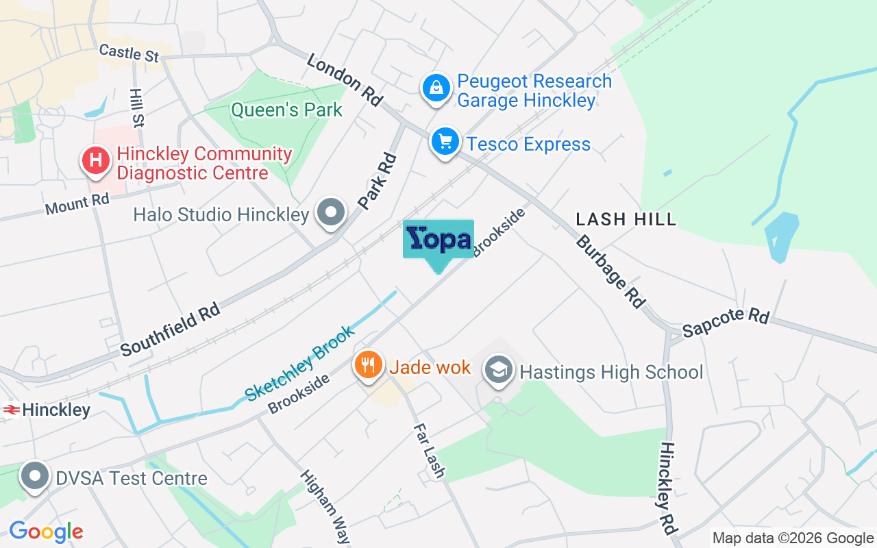 Map showing the location of LE10 2TJ