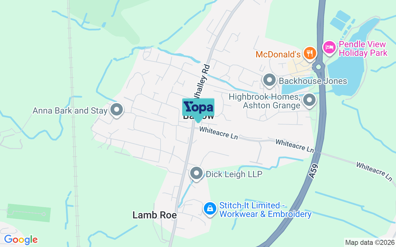 Map showing the location of BB7 9AN