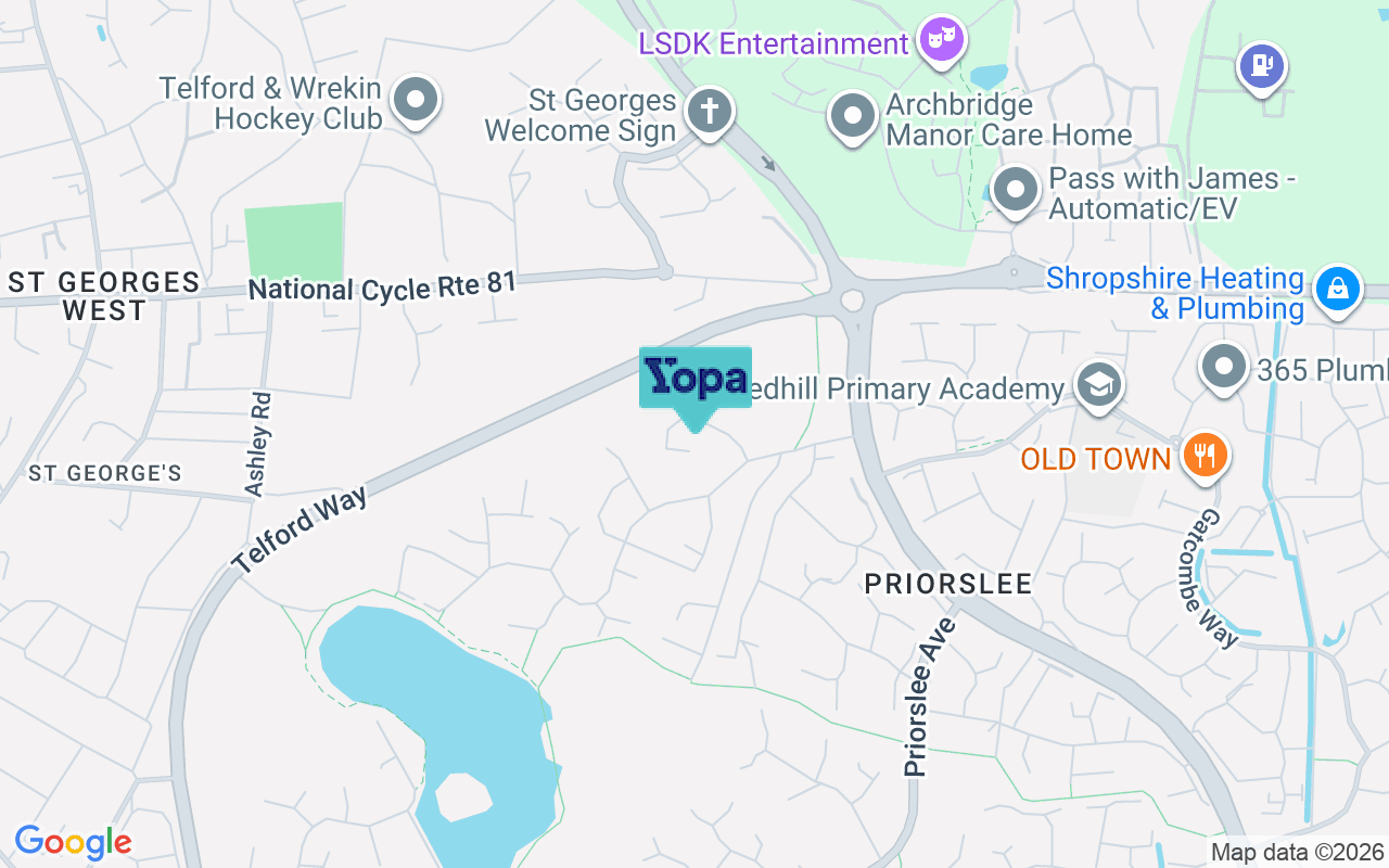 Map showing the location of TF2 9SH